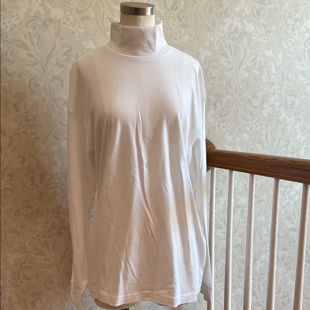Talbots White Turtleneck Top